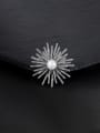 925 Sterling Silver With White Gold Plated Delicate Flower Wedding Brooches