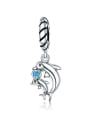 925 silver cute dolphin charm