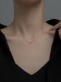925 Sterling Silver With White Gold Plated Delicate Geometric Birthday Necklaces