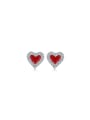 925 Sterling Silver With 18k Gold Plated Cute Heart Stud Earrings