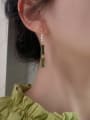 925 Sterling Silver With 18k Gold Plated Vintage Bamboo Drop Earrings