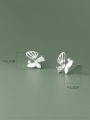 925 Sterling Silver With  Cubic Zirconia Butterfly Stud Earrings