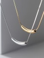 925 Sterling Silver With 18k Gold Plated Simplistic Geometric Necklaces