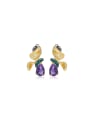 925 Sterling Silver With 18k Gold Plated Delicate Flower Stud Earrings