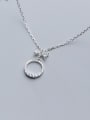 925 Sterling Silver With Rose Gold Plated Delicate Round Birthday Necklaces