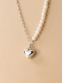 925 Sterling Silver With Personalized Freshwater Pearl Heart Party Necklaces