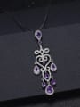 925 Sterling Silver With White Gold Plated Delicate Water Drop Necklaces