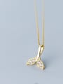 925 Sterling Silver With 18k Gold Plated Delicate Tail Birthday Necklaces