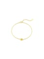 925 Sterling Silver With 18k Gold Plated Delicate Flower Bracelets