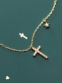 925 Sterling Silver With 18k Gold Plated Delicate Cross Necklaces