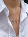 925 Sterling Silver With 18k Gold Plated Delicate Cross Necklaces