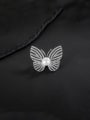 925 Sterling Silver With White Gold Plated Personalized Butterfly Brooches