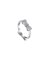 925 Sterling Silver With White Gold Plated Delicate Bowknot Engagement Rings