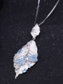 925 Sterling Silver With White Gold Plated Delicate Leaf Jewelry Sets