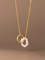 925 Sterling Silver With 18k Gold Plated Delicate Round Party Necklaces