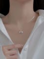 925 Sterling Silver With White Gold Plated Delicate Geometric Wedding Necklaces