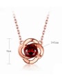 925 Sterling Silver With 5mm round natural Garnet Delicate Necklaces