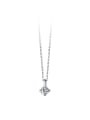 925 Sterling Silver With White Gold Plated Cubic Zirconia Necklaces