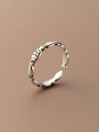 925 Sterling Silver With Antique Silver Plated Simplistic Fish Band Rings