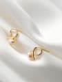 925 Sterling Silver With 18k Gold Plated Delicate Geometric Stud Earrings