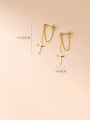 925 Sterling Silver With 18k Gold Plated Personalized Cross Drop Earrings