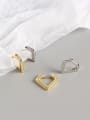 925 Sterling Silver With 18k Gold Plated Delicate Geometric Stud Earrings