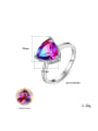 925 Sterling Silver With Mystic Topaz Triangle Ring