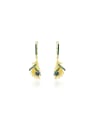 925 Sterling Silver With 18k Gold Plated Personalized Feather Drop Earrings