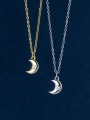 925 Sterling Silver With 18k Gold Plated Delicate Moon Necklaces