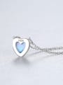 925 Sterling Silver With Opal Classic Heart Locket Necklace