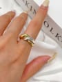 925 Sterling Silver With 18k Gold Plated Hip Hop Geometric Band Rings