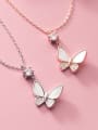 925 Sterling Silver With Rose Gold Plated Delicate Butterfly Necklaces