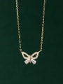 925 Sterling Silver With 18k Gold Plated Delicate Butterfly Birthday Necklaces