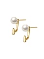 925 Sterling Silver With 18k Gold Plated Delicate Geometric Stud Earrings