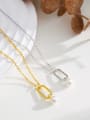 925 Sterling Silver With 18k Gold Plated Simplistic Geometric Necklaces