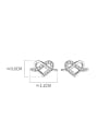 925 Sterling Silver With 18k Gold Plated Delicate Heart Stud Earrings