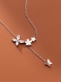 925 Sterling Silver With White Gold Plated Delicate Butterfly Necklaces