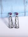 925 Sterling Silver With Raw Crystal Drop Earrings