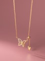 925 Sterling Silver With 18k Gold Plated Delicate Butterfly Necklaces