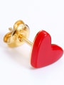925 Silver Classic red Heart Stud Earring