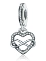 925 silver cute heart charm