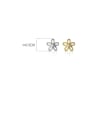 925 Sterling Silver With 18k Gold Plated Delicate Flower Stud Earrings