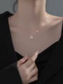 925 Sterling Silver With Rose Gold Plated Delicate Round Necklaces