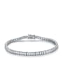 AAA+Cubic Zircon 4.0mm,Square,colour,Tennis bracelets ,Platinum-plated