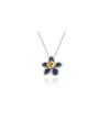 925 Sterling Silver With White Gold Plated Delicate Flower Necklaces