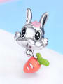 925 silver cute rabbit charm