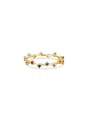 925 Sterling Silver With 18k Gold Plated Delicate Irregular Multistone Rings