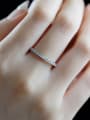 925 Sterling Silver With White Gold Plated Delicate Geometric Band Rings