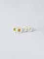 925 Sterling Silver With 18k Gold Plated Delicate Flower Stud Earrings