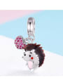 925 silver cute hedgehog charm